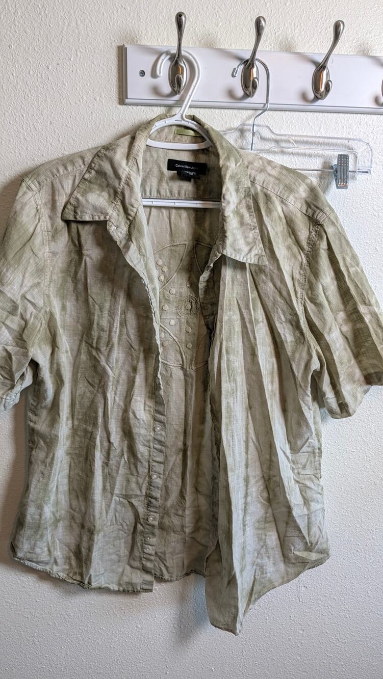 Calvin Klein Jeans short sleeve button up shirt Size Large